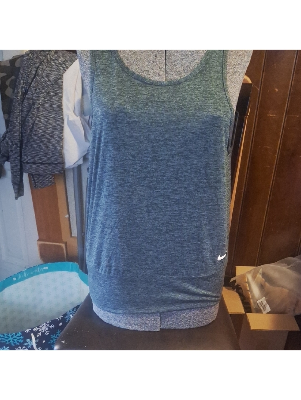 Nike Women's Heathered Blue Tank Top